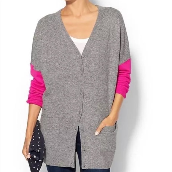 kate spade Sweaters - Kate Spade pink and gray oversized sweater XS 